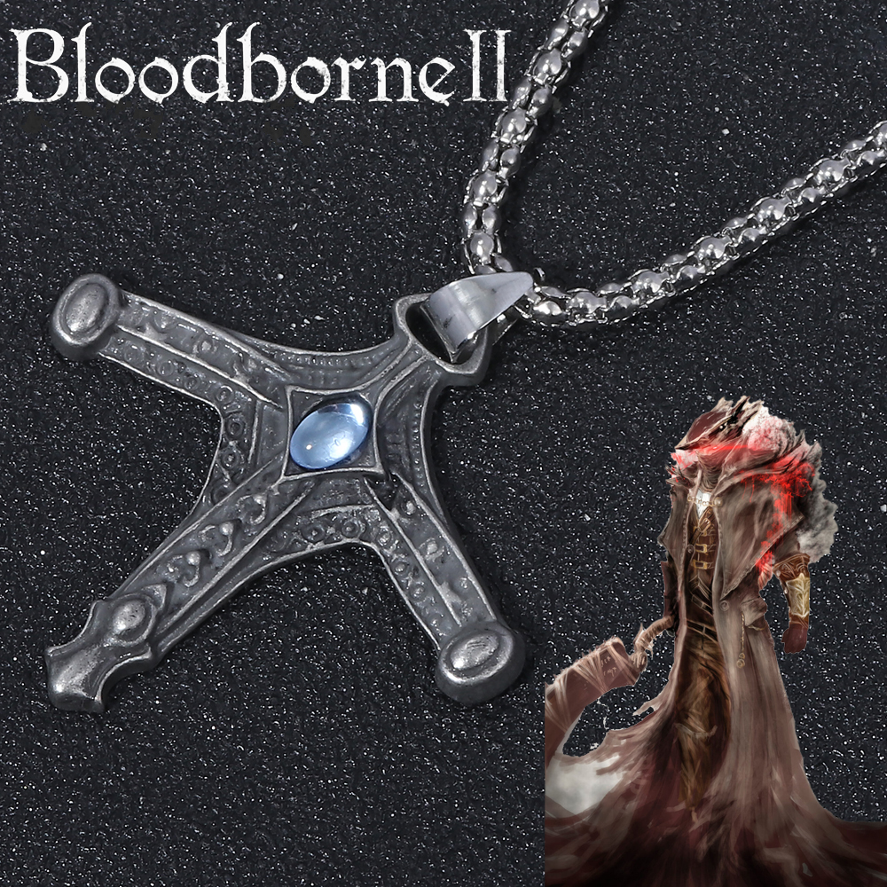 Bloodborne Cosplay Prop - Game Bloodborne Hunter Badge Necklace Cross