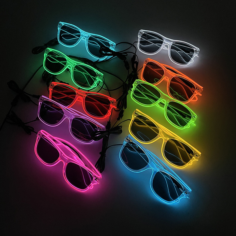 Led El Wire - 1Pcs Led Glasses Neon Glow Sunglasses
