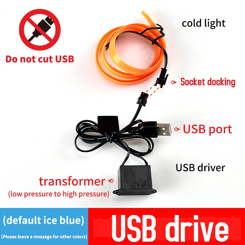 5m Car Interior Atmosphere Lig – обзор и цена Led El Wire