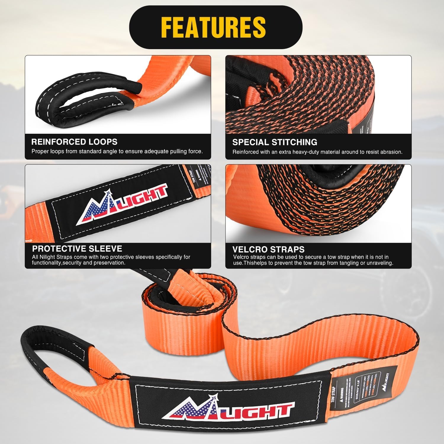 Nilight Offroad Recovery Kit 3 – обзор и цена D Ring Strap